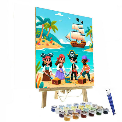 Pirate Adventures On Treasure Island Painting By Numbers Kit