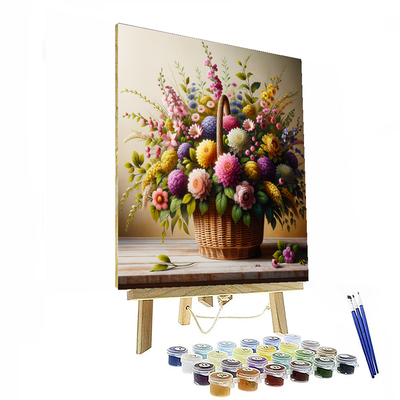 Charming Flower Basket Paint By Number