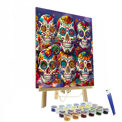 Dancing Sugar Skulls Numbered Painting Kits