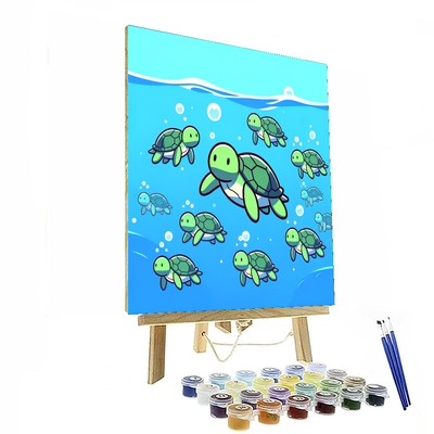 Cheerful Turtles Painting By Numbers Kit