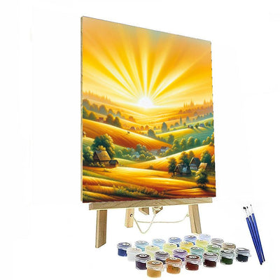 Rural Sunrise Bliss Painting Number Kit