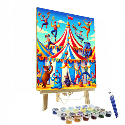 Whimsical Circus Scene Painting By Numbers Kit