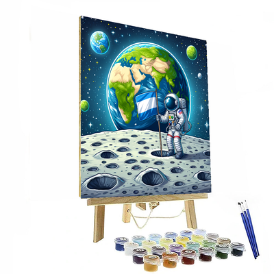 Astronaut's Lunar Discovery DIY Paint By Numbers