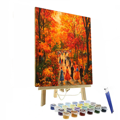 Pierre-Auguste Renoir Inspired Energetic Autumn Stroll  Painting By Numbers Kit