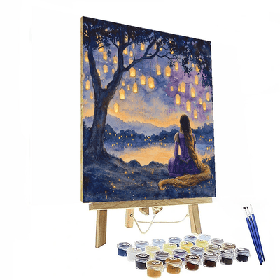 Tangled Floating Lanterns - Disney Inspired Number Painting