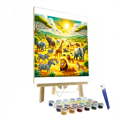 Colorful Safari Adventure Numbered Painting Kits