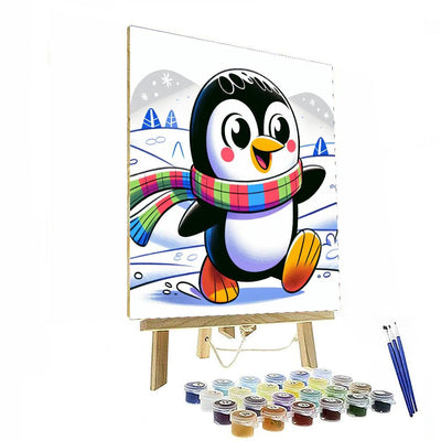 Curious Penguin Explorer Number Painting