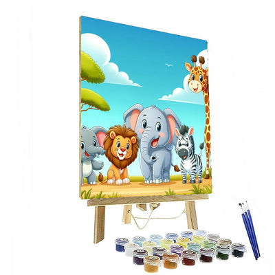 Safari Animal Friends Adventure Painting Number Kit