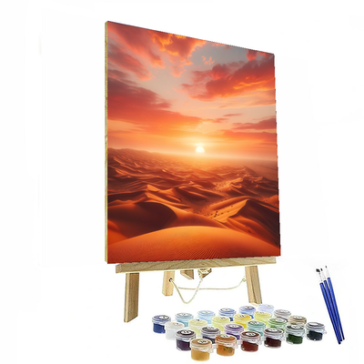 Tranquil Desert Sunset Number Painting