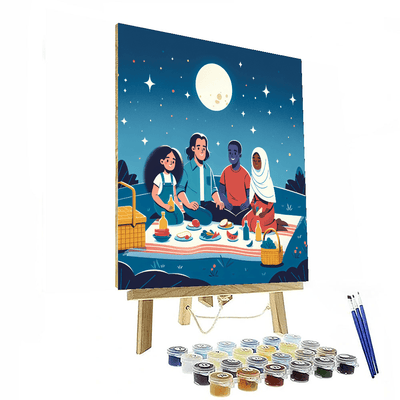 Dreamy Moonlit Picnic Painting By Numbers Kit