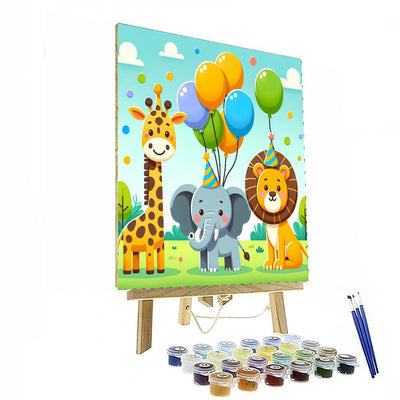 Zoo Animals Celebration DIY Paint By Numbers