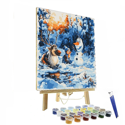 Olaf And Sven's Snowy Fun - Disney Inspired Number Painting