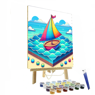 Cheerful Seaside Sailing Paint By Numbers