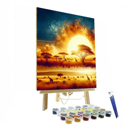 Vivid African Savanna Paint By Numbers Art