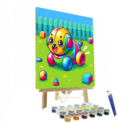 Energetic Robot Dog Painting By Numbers Kit