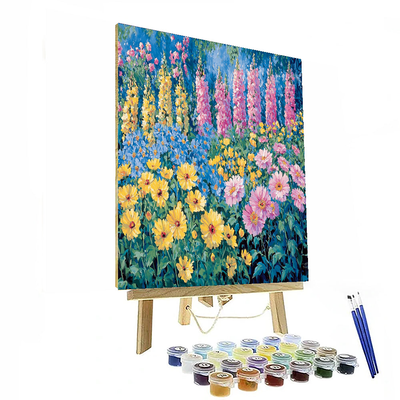 Claude Monet Inspired Vibrant Garden  Paint By Numbers Art