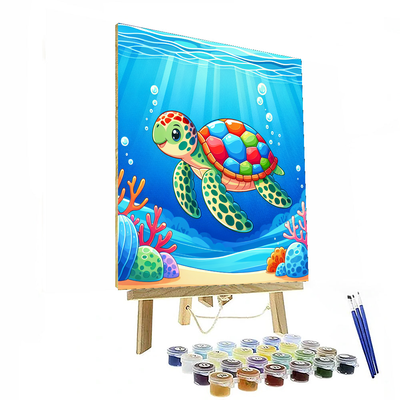 Gentle Sea Turtle Number Painting