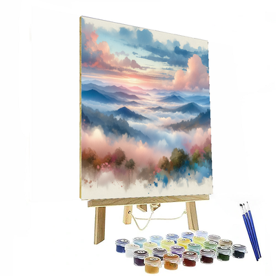 Misty Mountain Morning Escape Numbered Painting Kits