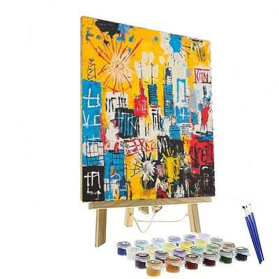 Jean-Michel Basquiat Inspired Vibrant Urban Symphony  Numbered Painting Kits