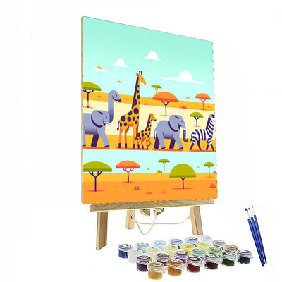 Savanna Animal Parade Paint By Color