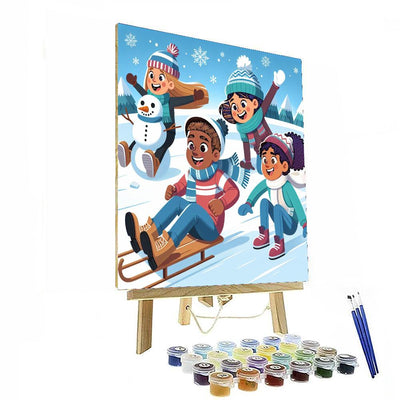 Winter Festivities In Snowland Painting By Numbers Kit