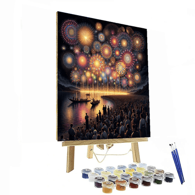 Omagari Fireworks Festival - Akita, Japan Painting Number Kit