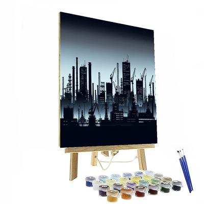 Industrial Skyline Silhouette Paint By Number