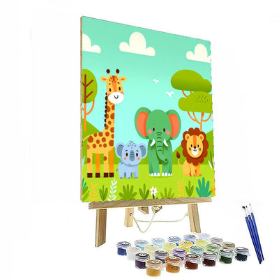 Safari Adventure With Animal Friends DIY Paint By Numbers