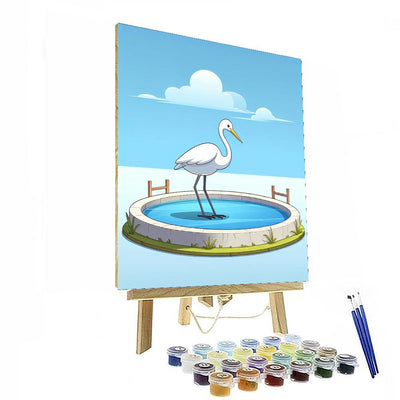 Elegant Egret Painting By Numbers Kit