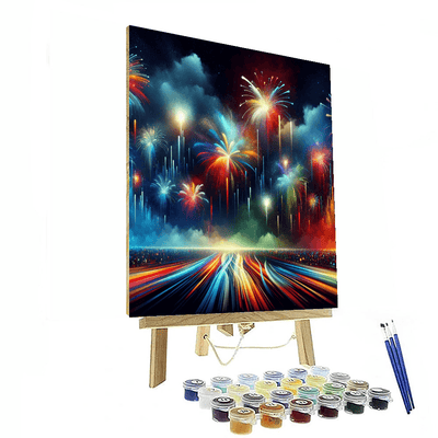 Dazzling Fireworks Night Painting By Numbers Kit