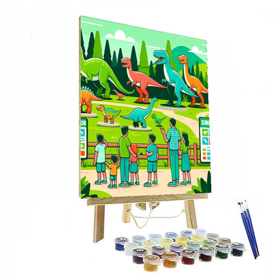 A Day At The Dinosaur Park Painting By Numbers Kit