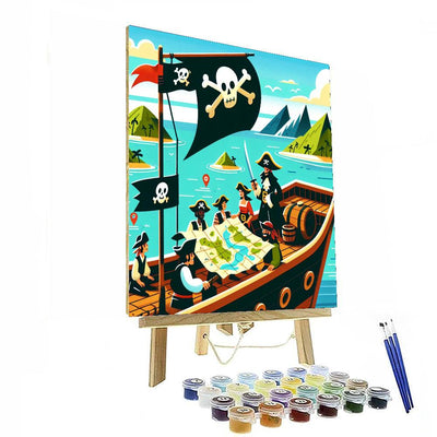 Pirate Ship Treasure Hunt Painting Number Kit