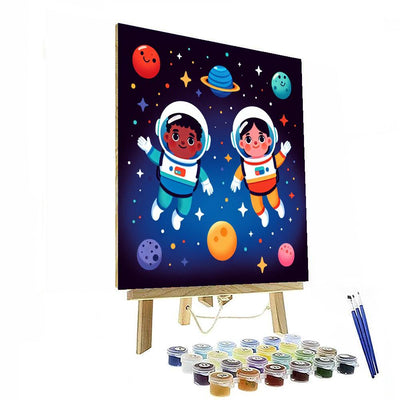 Space Adventure With Astronauts Painting By Numbers Kit