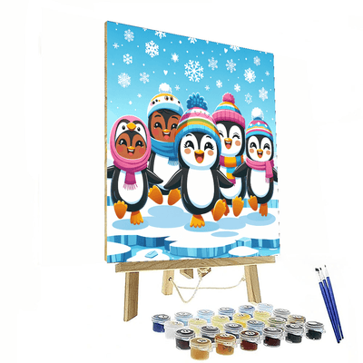 Happy Penguin Parade Numbered Painting Kits