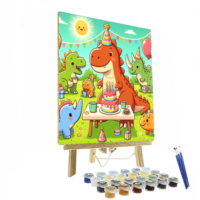 Happy Dinosaur Party Paint By Number