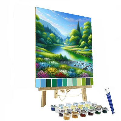 Gentle River Flow Painting Number Kit