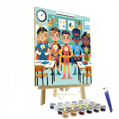 Superhero School Painting Number Kit