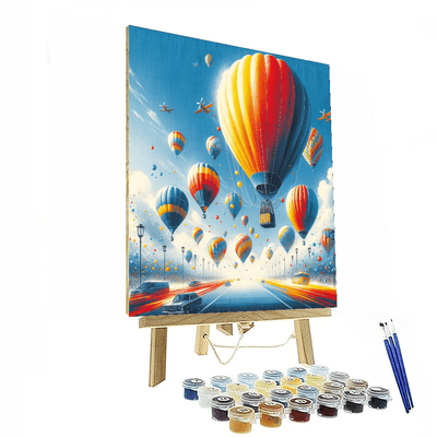 Cheerful Hot Air Balloon Festival Painting By Numbers Kit