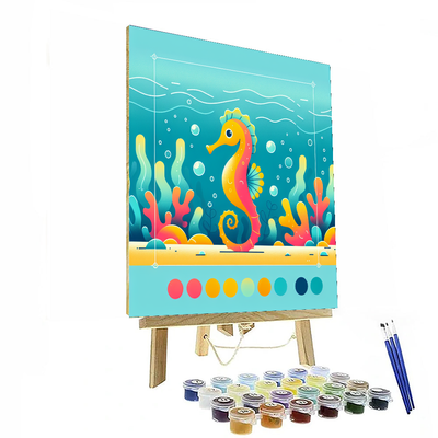 Shiny Seahorses Paint By Numbers Art