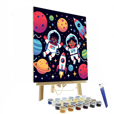 Imaginative Outer Space Journey Number Painting