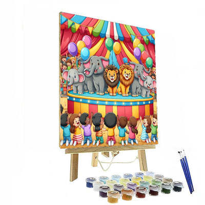 Wild Animal Circus Painting By Numbers Kit