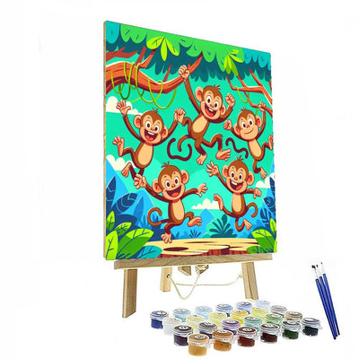 Jungle Gymnasts' Adventure Paint By Number