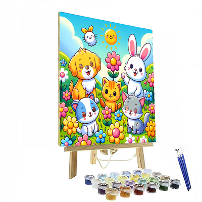 Cheerful Animal Friends Painting By Numbers Kit