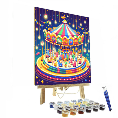 Magical Circus Carousel Number Painting