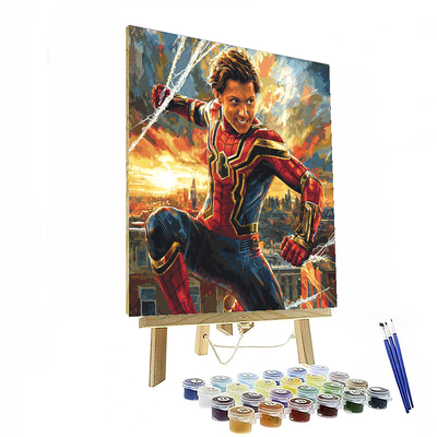 Tom Holland: Swinging Into Action As The Young Spider-man Paint By Number