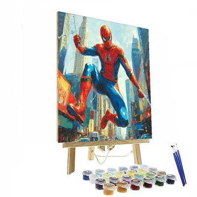 Tom Holland: Leaping Into The Friendly Neighborhood Spider-man Paint By Numbers Art