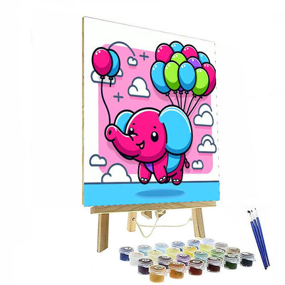 Bouncing Balloon Elephant DIY Paint By Numbers