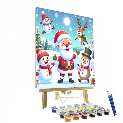 Festive Holiday Characters DIY Paint By Numbers