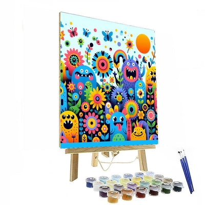 Garden Of Friendly Monsters Painting Number Kit