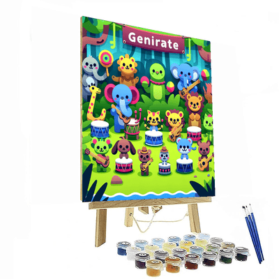 Jungle Jam With Musical Animals Numbered Painting Kits